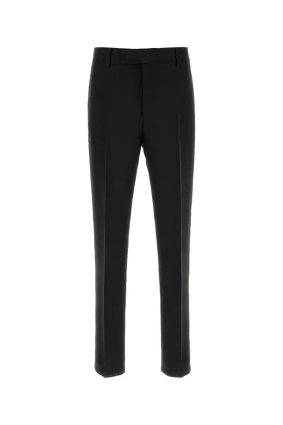 Ferragamo Tailored Viscose Blend Trousers Featuring Pockets In Black