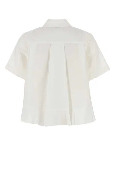 Sacai Pleated-panel Shirt In Sand