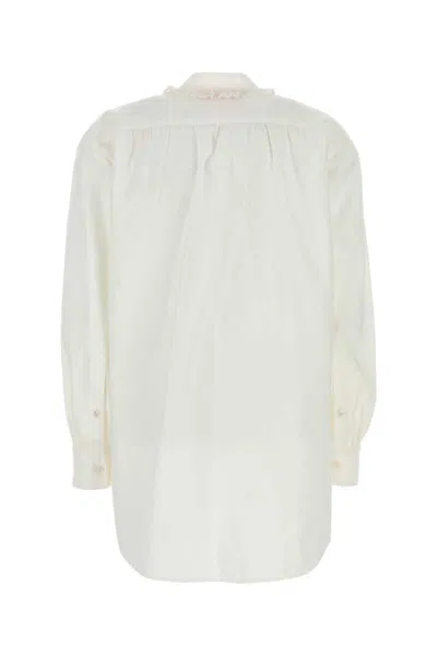 Valentino Garavani White Cotton Blend Blouse