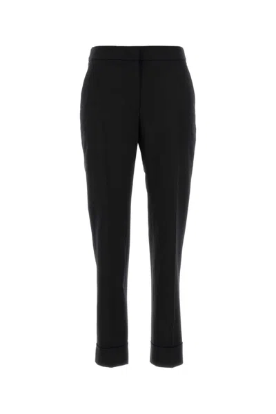 Pt Torino Stretch Wool Trousers Featuring Front Crease In Black