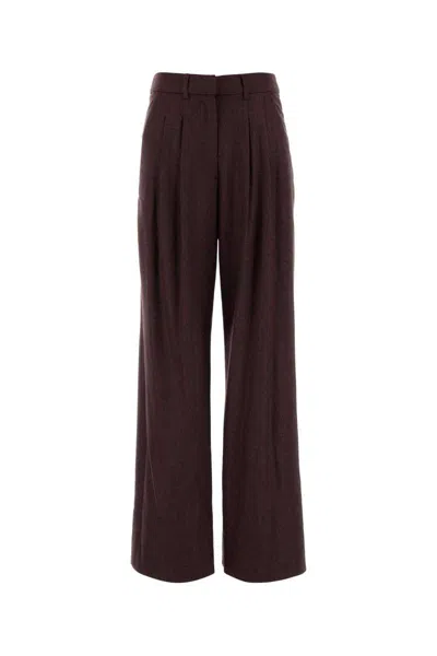 Pt Torino Grape Stretch Wool Blend Wide-leg Pant In Red