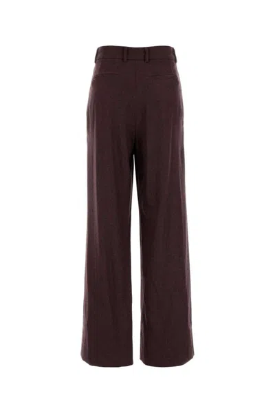 Pt Torino Grape Stretch Wool Blend Wide-leg Pant In Red