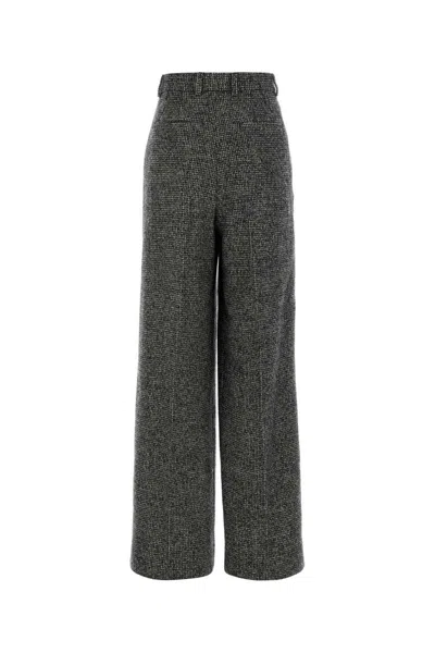 Dolce & Gabbana Wool Trousers With Back Pocket And Pleated Design In Gray