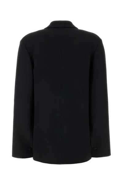 Alberta Ferretti Stretch Crepe Blazer Notched Lapels In Black