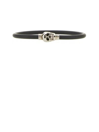 Alexander Mcqueen Men Skull Bracelet In Black