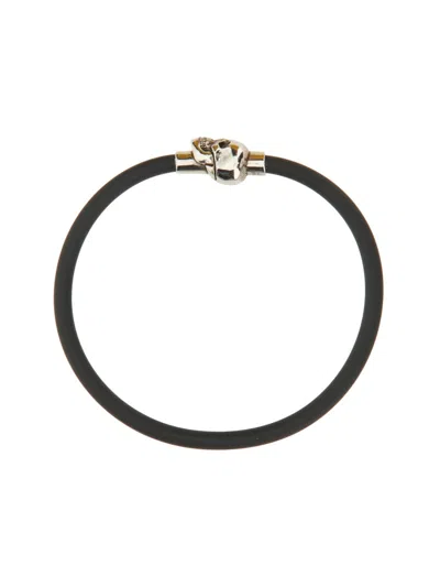 Alexander Mcqueen Men Skull Bracelet In Black