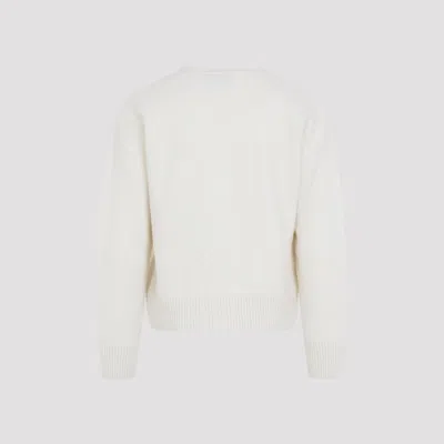 Ami Alexandre Mattiussi V-neck Cardigan With Ribbed Cuffs And Hem In White