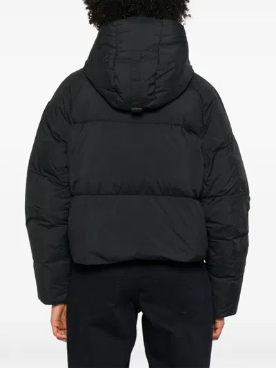 Canada Goose Hooded Long Sleeve Puffer Jacket In Black