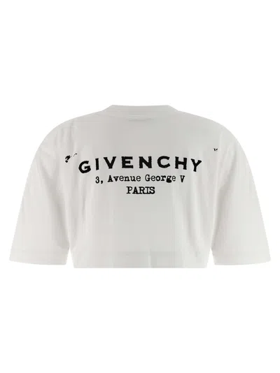 Givenchy Cropped Fit T-shirt In Cotton With Stamp Print Clothing In White
