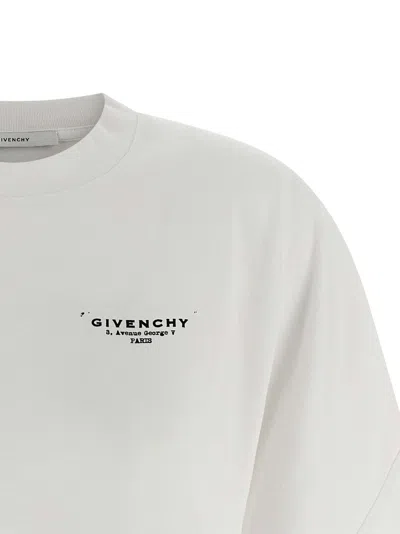 Givenchy Cropped Fit T-shirt In Cotton With Stamp Print Clothing In White