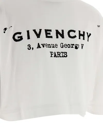 Givenchy Cropped Fit T-shirt In Cotton With Stamp Print Clothing In White