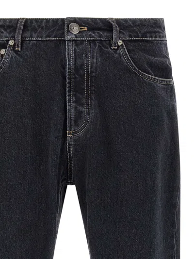 Brunello Cucinelli Rolled Cuff Five-pocket Denim Trousers In Black