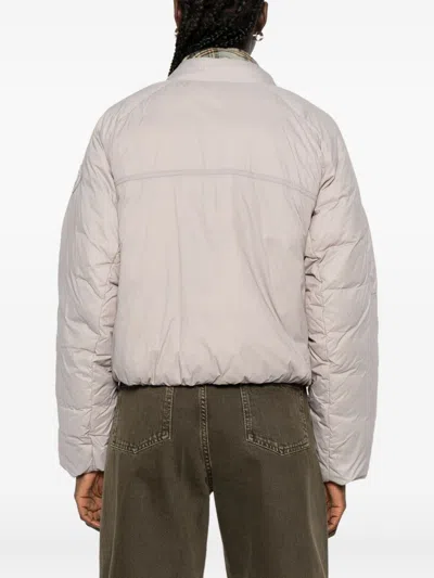 Canada Goose Quilted Bomber Jacket Featuring Long Sleeves In Neutral