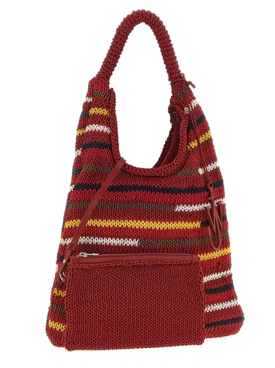 Jw Anderson Soft Knit Hobo Style Shoulder Bag In Red