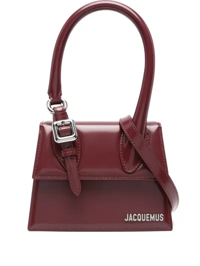 Jacquemus Womens Burgundy Medium Chiquito Buckle Leather Top-handle Bag