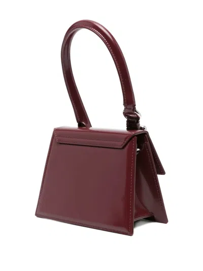 Jacquemus Womens Burgundy Medium Chiquito Buckle Leather Top-handle Bag