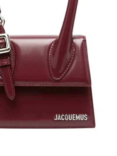 Jacquemus Womens Burgundy Medium Chiquito Buckle Leather Top-handle Bag