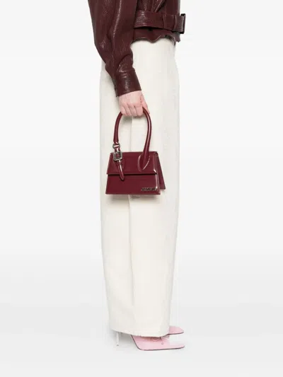 Jacquemus Womens Burgundy Medium Chiquito Buckle Leather Top-handle Bag