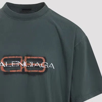Balenciaga Short Sleeve Graphic Print T-shirt In Green