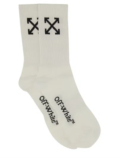 Off-white Medium Socks With Arrow Pattern In White