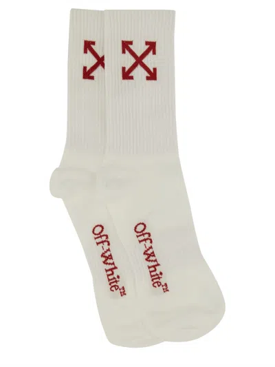 Off-white Medium Socks With "arrow" Pattern
