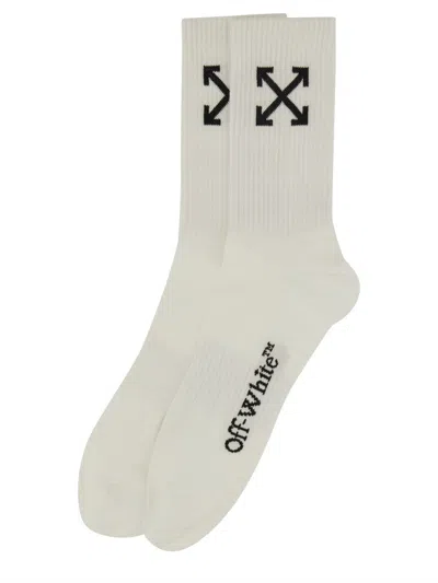 Off-white Medium Socks With Arrow Pattern In White