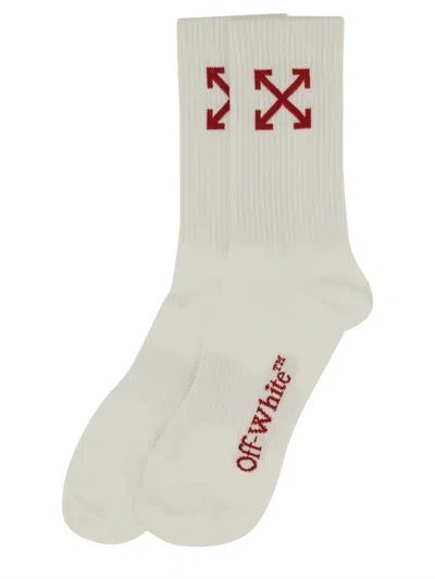 Off-white Medium Socks With "arrow" Pattern