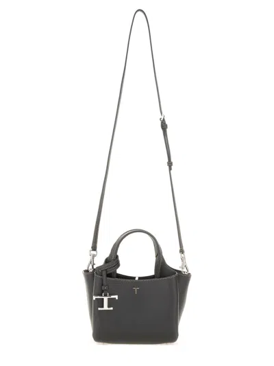 Tod's Micro Leather Bag In Gray