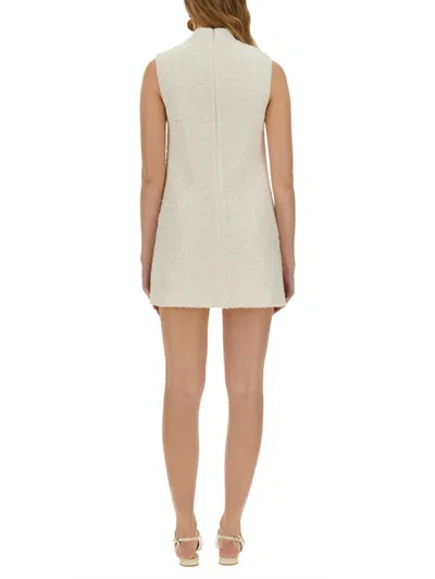 Self-portrait Mini Dress With Floral Pattern In Neutral
