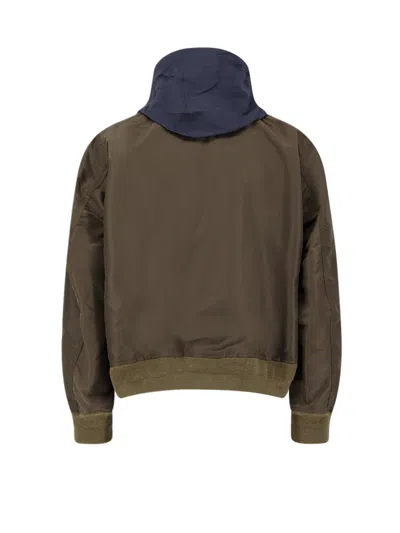 Sacai Nylon Bomber Jacket In Green