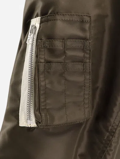 Sacai Nylon Bomber Jacket In Green