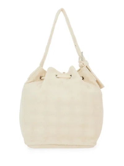 Tory Burch Oversized "t Monogram" Bucket Bag In Neutral