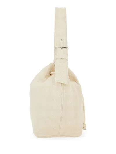 Tory Burch Oversized "t Monogram" Bucket Bag In Neutral