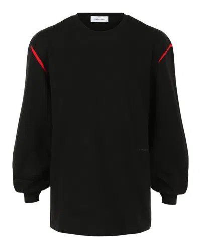 Ferragamo Two-tone Long Sleeve T-shirt In Black