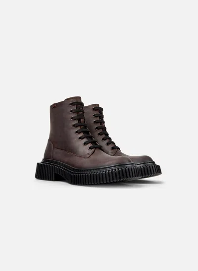 Camper Pix Berlin Lace-up Boots In Brown