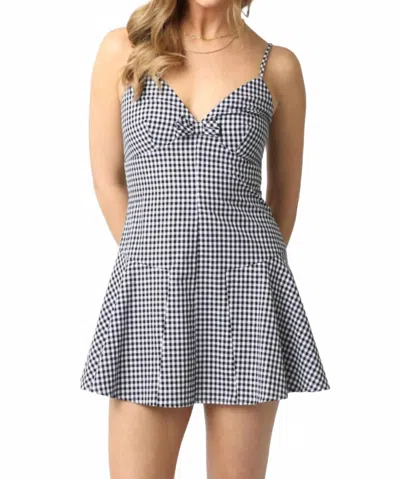 Olivaceous Paloma Gingham Romper In Black/ White In Multi