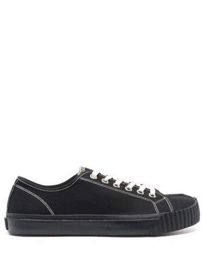 Maison Margiela Tabi Split-toe Cotton-canvas Trainers In Black