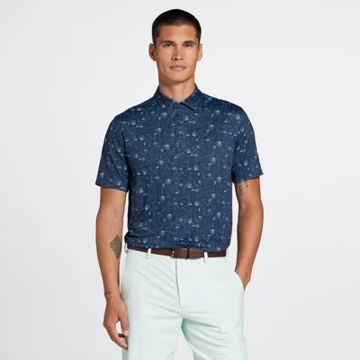 Walter Hagen Performance 11 Polo Shirt Men's Desert Blue Printed Dsg116 In Blue
