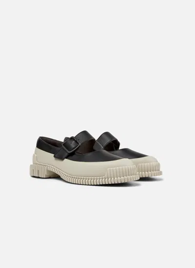 Camper Pix Buckled Leather Ballet Flats In Black