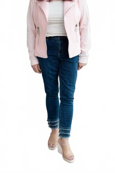 Charlie B Women's Frayed Hem Jean In Medium Wash In Blue