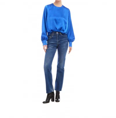 Fifteen Twenty Blouson Satin Top In Electric Blue In Blue