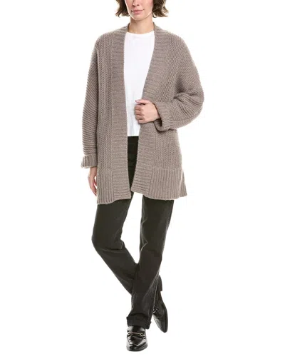 Forte Cashmere Luxe Garter Stitch Cashmere Cardigan In Neutral