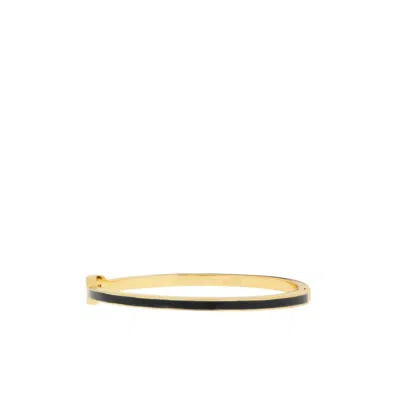 Marlyn Schiff Thin Enamel Bangle In Gold-black In Multi