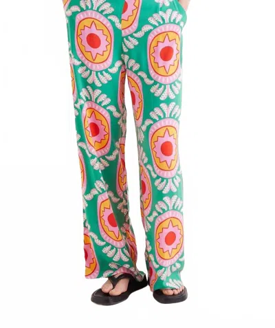 Compañía Fantástica Curitiba Printed Straight Pant In Green Multi In Multi