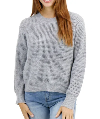 Grace & Lace Waffle Knit Sweater In Heathered Gray In Gray