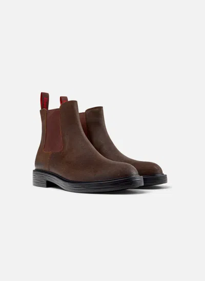 Camper Dean Elastic-panel Chelsea Boots In Brown