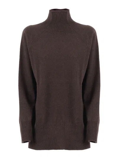 Kangra Cashmere Raglan-sleeve Turtleneck Sweater In Brown
