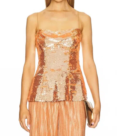 Sabina Musayev Mackenzie Top In Copper In Orange