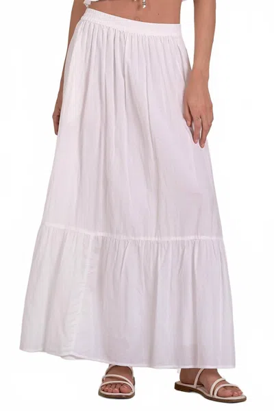 Elan Vira Maxi Skirt In White In Pink