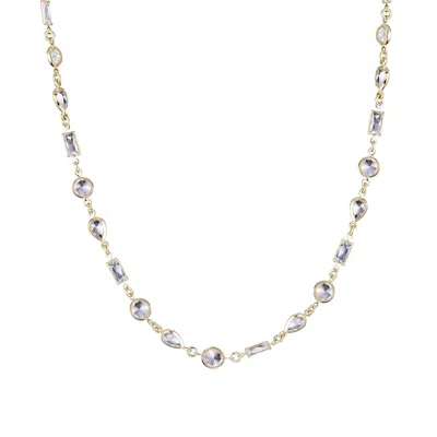 Adornia 14k Plated Crystal Mixed Shape Crystal Necklace In Metallic